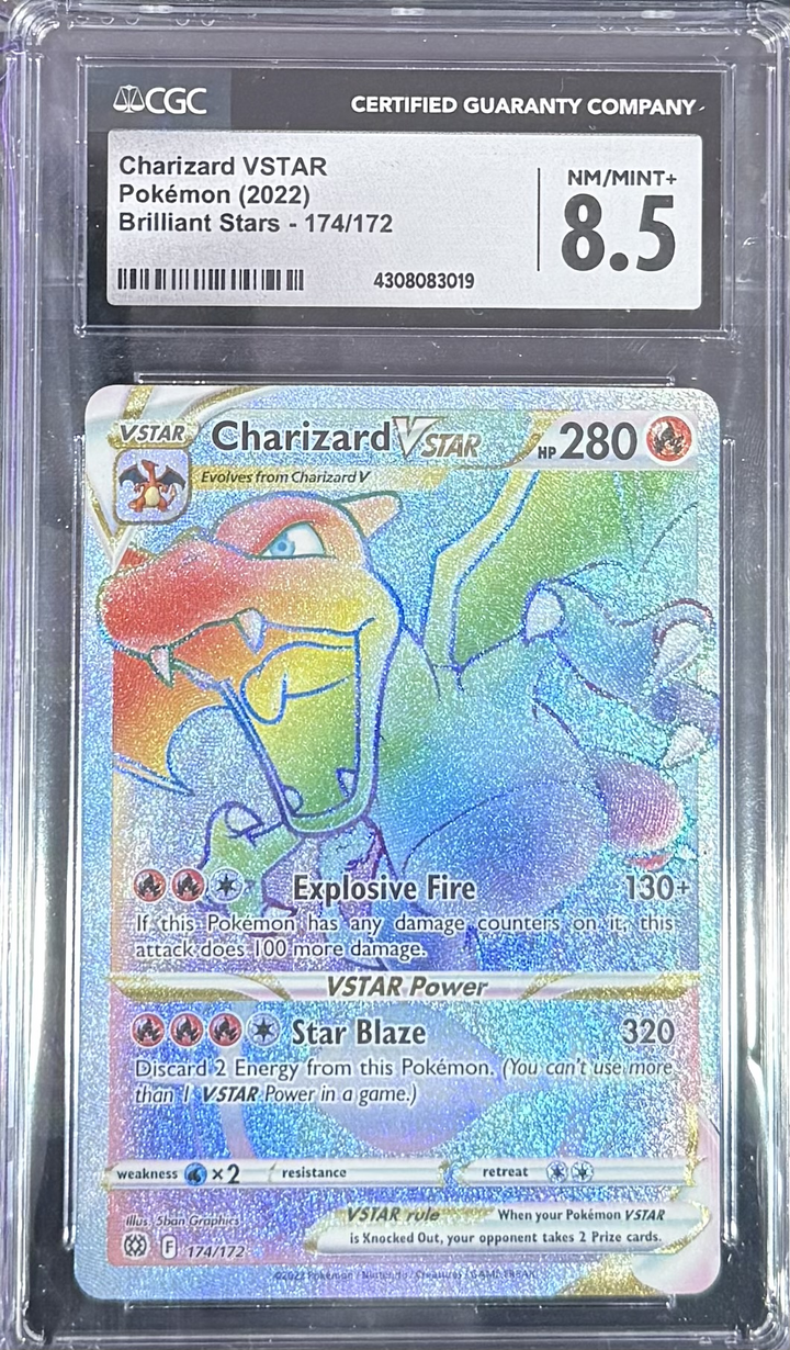 Charizard VSTAR - Pokemon (2022) - Brilliant Stars - 174/172 - CGC 8.5