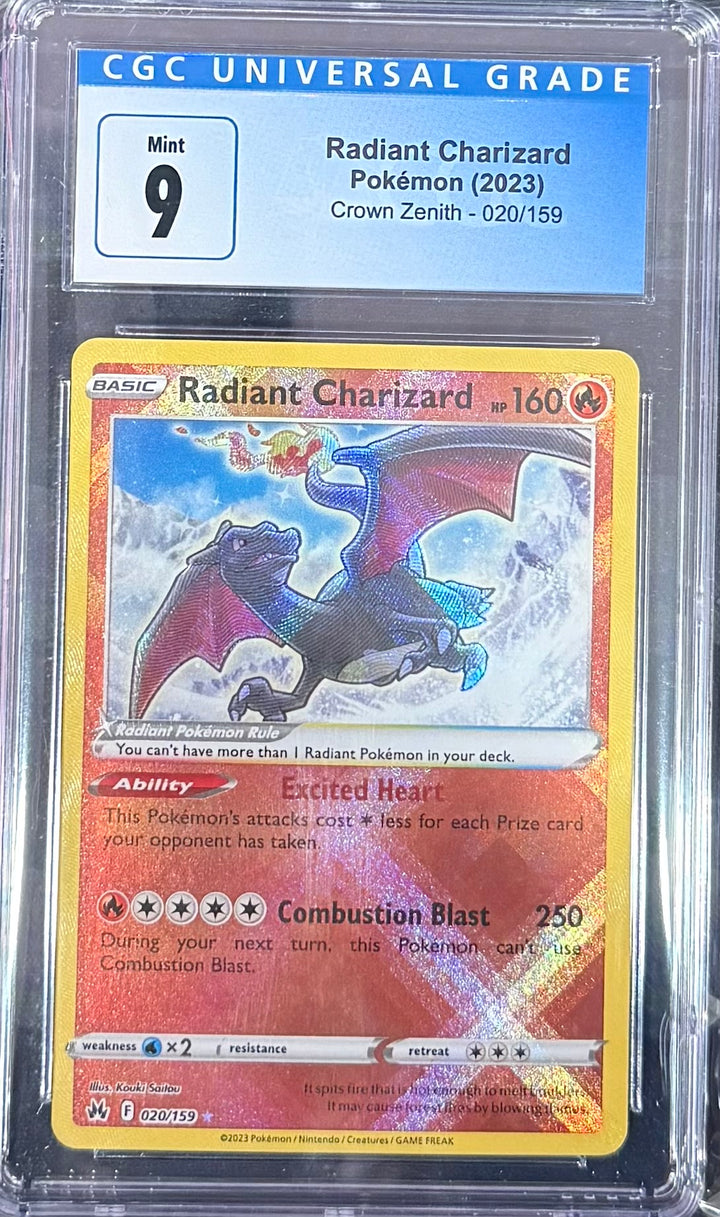 Radiant Charizard - Pokemon (2023) - Crown Zenith - 020/159 - CGC 9