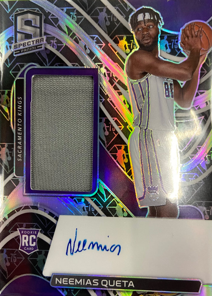 2021-22 Panini Spectra 75th Anniversary - Neemias Queta - On Card Rookie Patch Auto #29/75