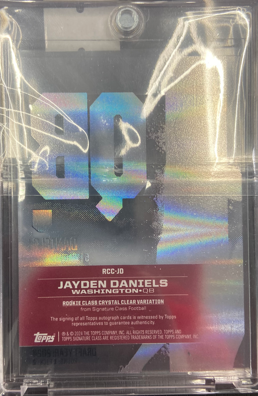 2024 Topps Rookie Class - Jayden Daniels #RCC-JD Crystal Clear Variation RC