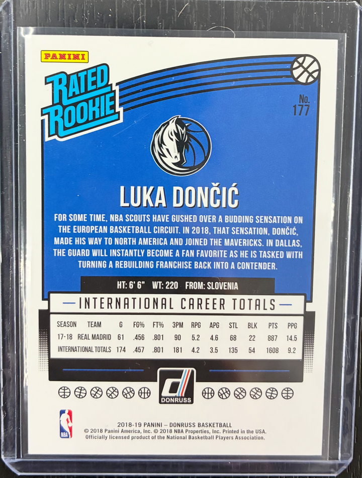 2018-19 Panini Donruss Basketball Luka Doncic Rated Rookie