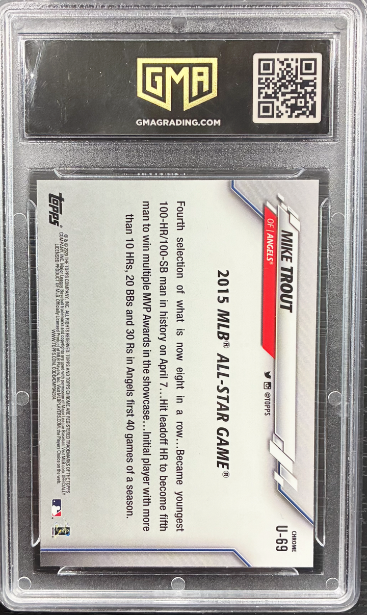 2020 Topps Chrome Update Series Baseball - Mike Trout - All-Star Game Pink Wave Parallel - GMA 10