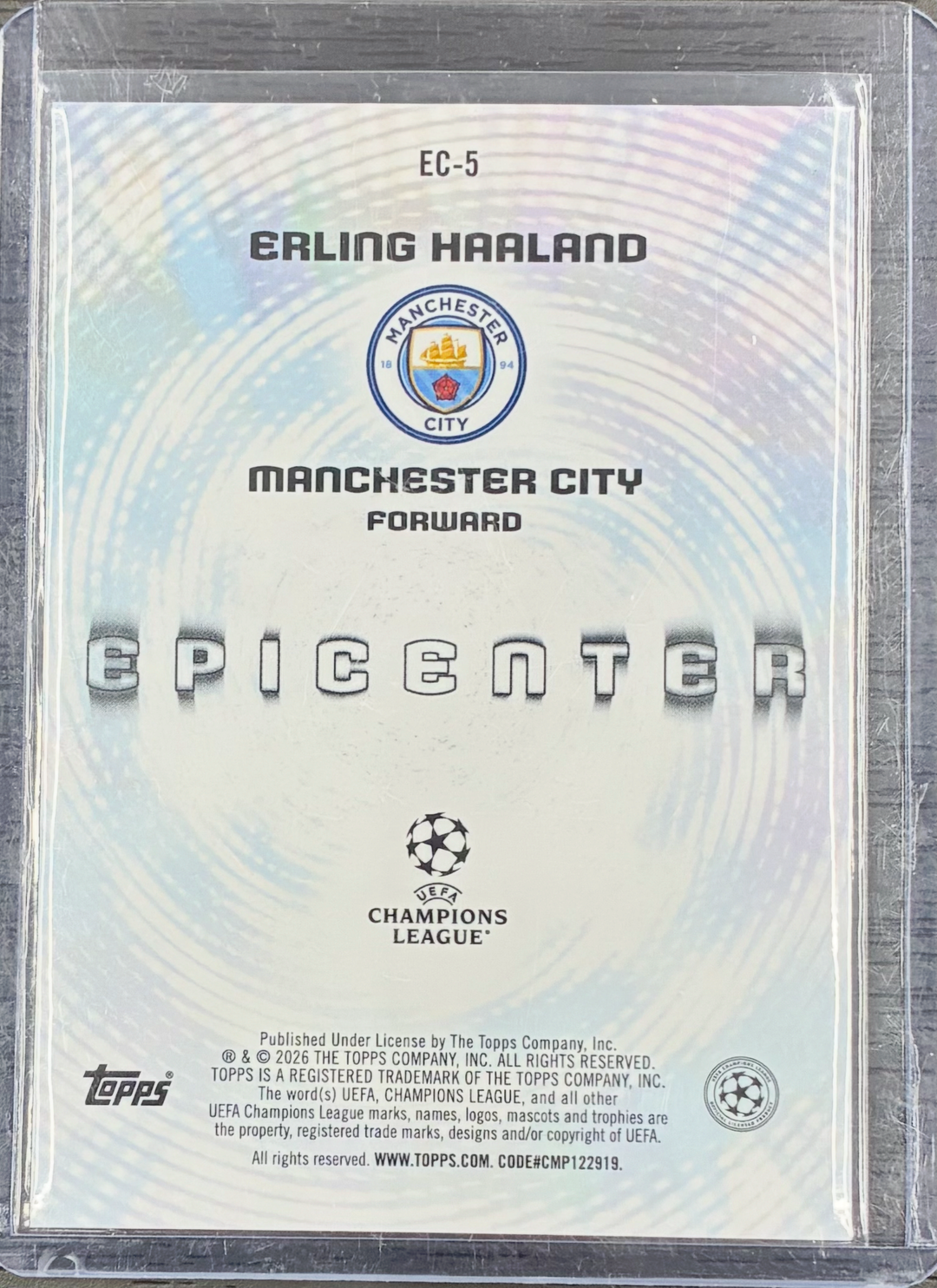 2025-26 Topps UEFA Champion's League - Erling Haaland #EC-5 - Epicenter Case Hit Insert