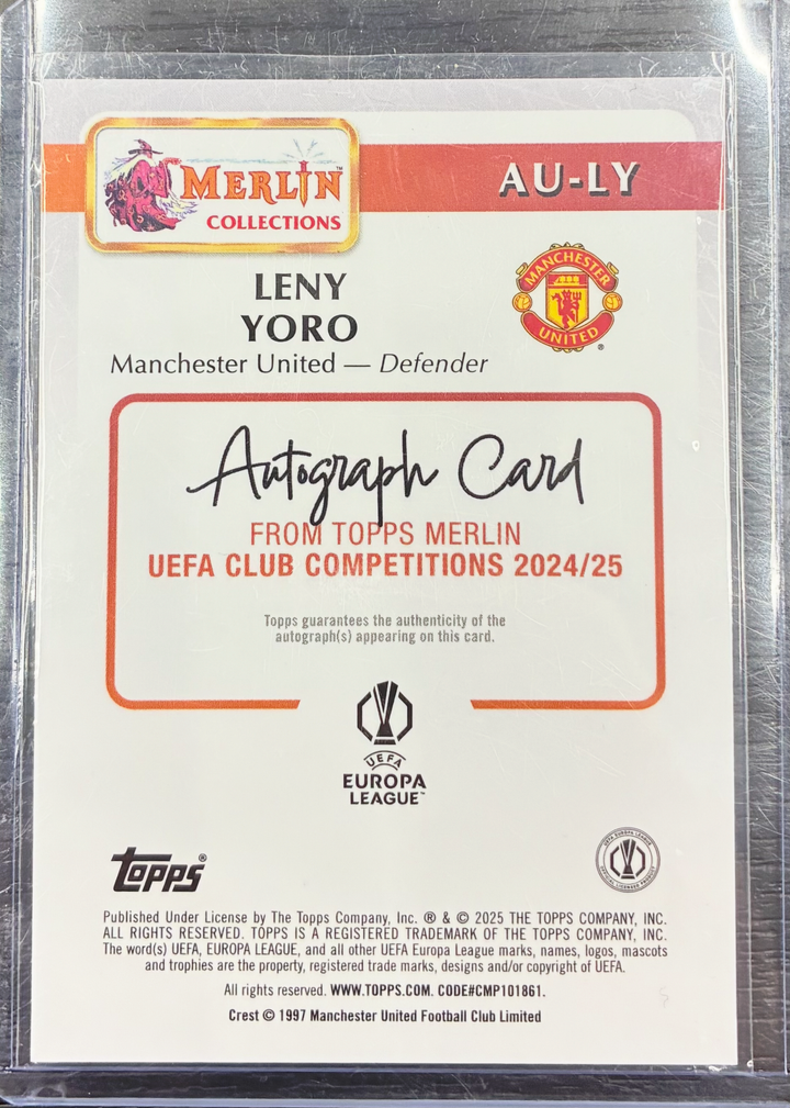 2024-25 Topps Merlin UEFA Club Competitions - Leny Yoro - Pink Autograph 133/199