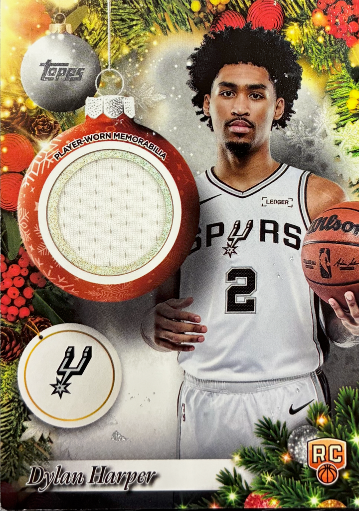 2025-26 Topps Holiday Basketball - Dylan Harper #PR - DH - Rookie Relic Card