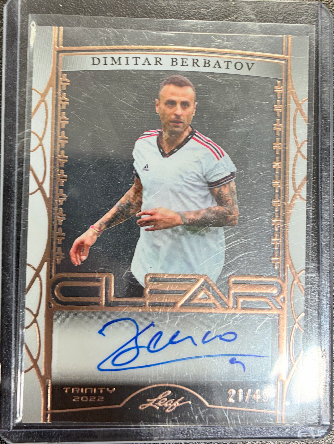 2022 Leaf Trinity - Dimitar Berbatov - #CA-DB1 - Clear Bronze Autograph 21/49