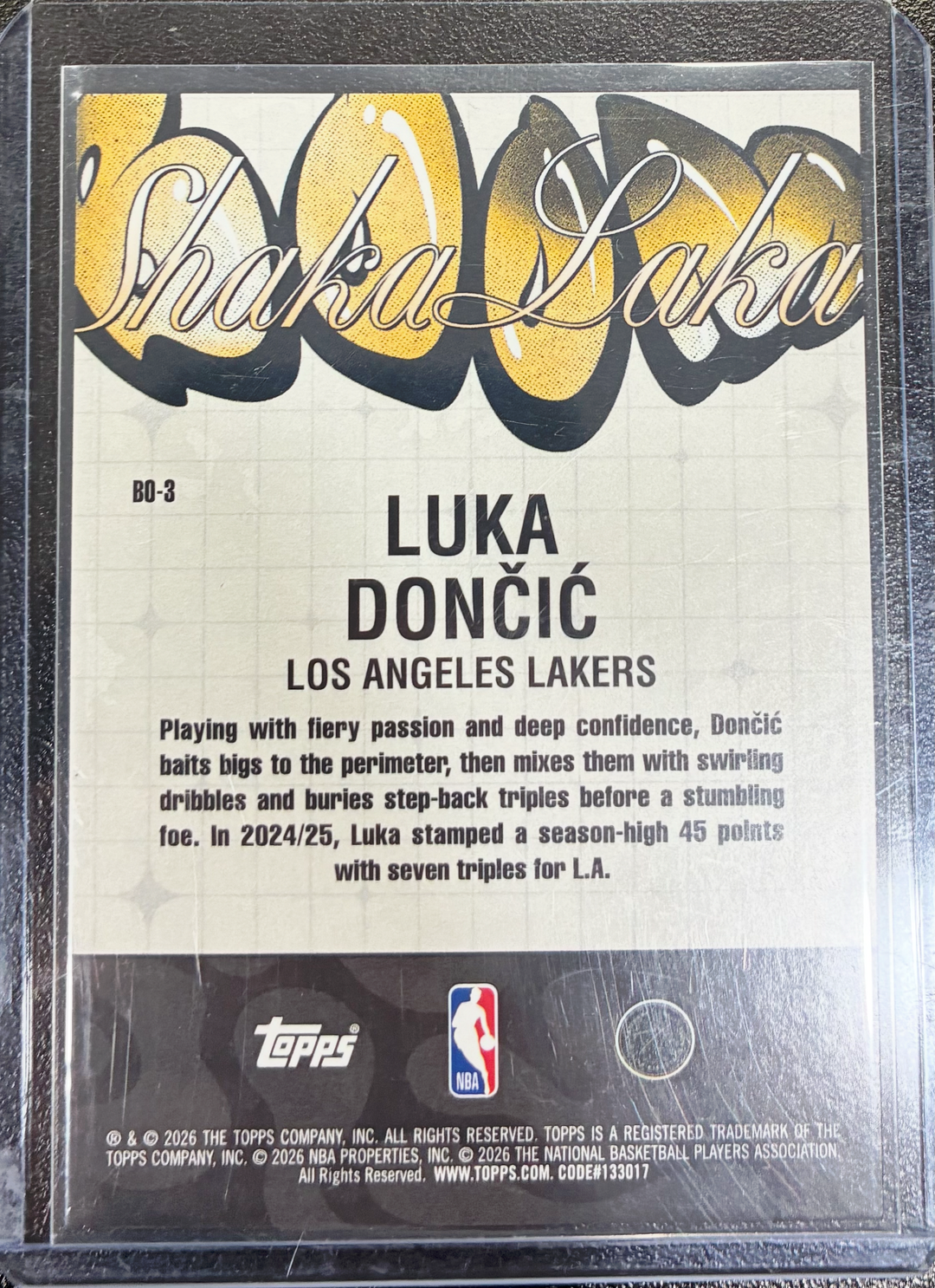 2025-26 Topps NBA Hoops Basketball - Luka Doncic #BO-3 - Boom Shaka Laka Case Hit