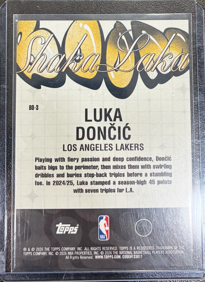 2025-26 Topps NBA Hoops Basketball - Luka Doncic #BO-3 - Boom Shaka Laka Case Hit