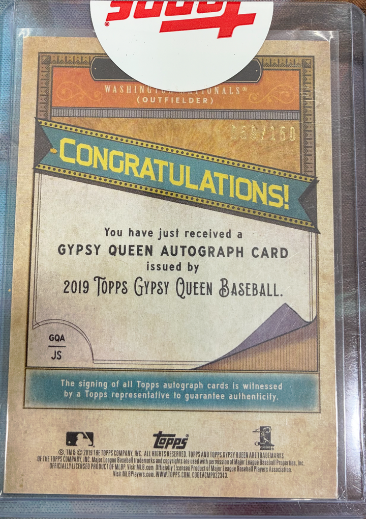 2019 Topps Gypsy Queen Baseball - Juan Soto #GQA - JS - Gypsy Queen Autograph Blue 059/150