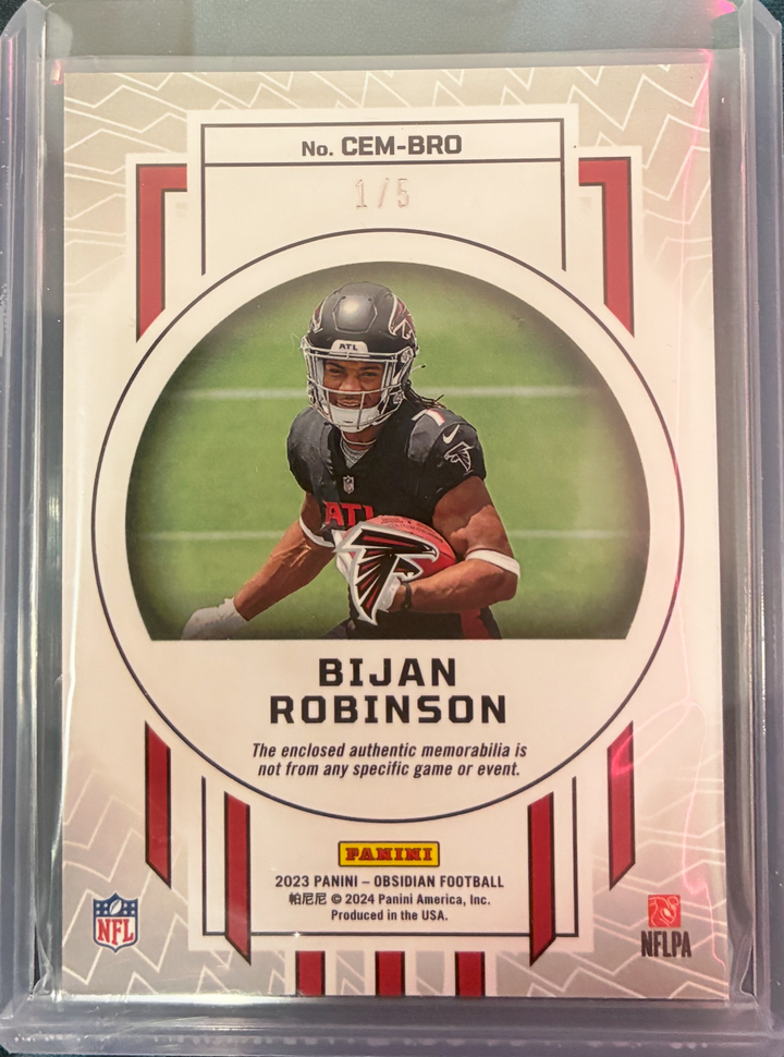 2023 Panini Obsidian Football - Bijan Robinson #CEM-BRO - Cutting Edge Relic 1/5
