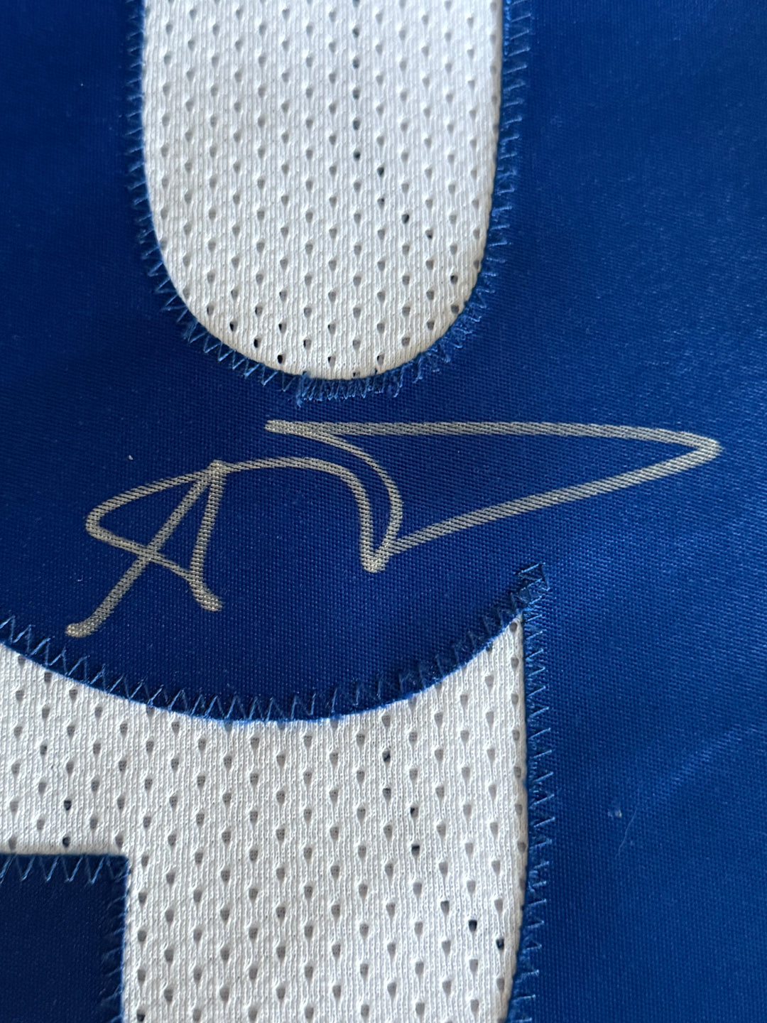 Aaron Donald Signed White Custom Jersey.  Beckett COA