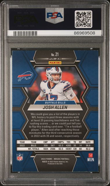 2023 Panini Mosaic - Josh allen 21 - Genesis - PSA 8