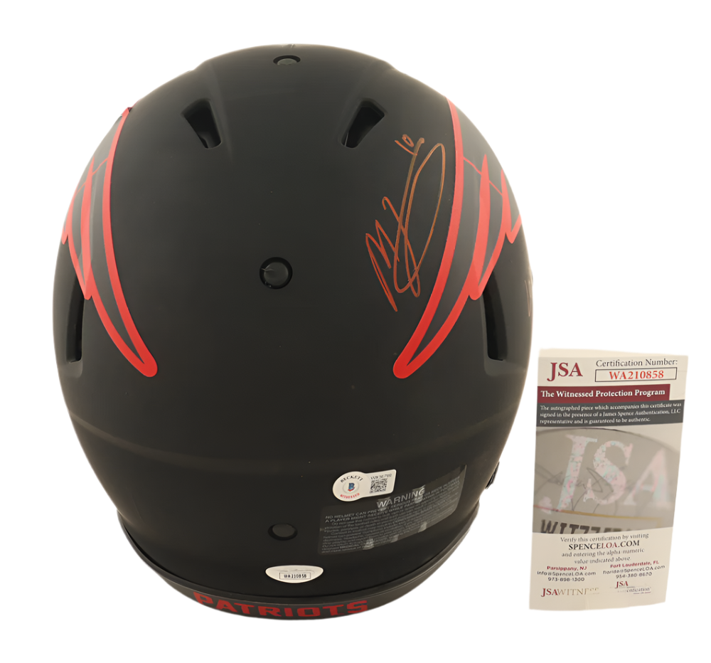 Mac Jones Autographed Signed Full Size Authentic Eclipse Alternate NFL Helmet