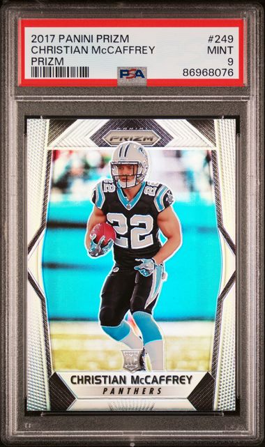 2017 Panini Prizm - Christian McCaffrey 249 - Silver Prizm- PSA 9