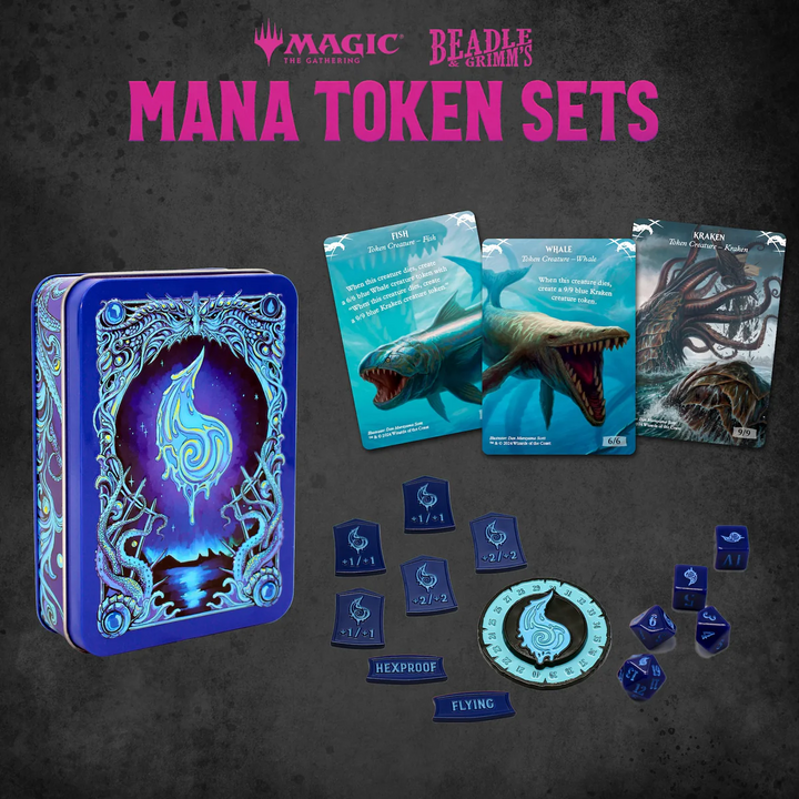 MTG: Blue Mana Metal Token Set - Beadle & Grimm's