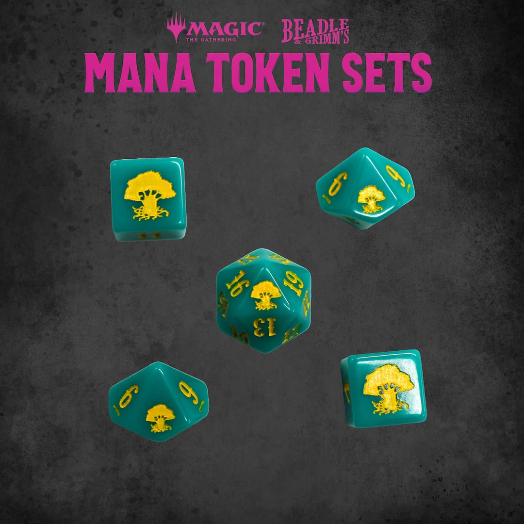 MTG: Green Mana Metal Token Set - Beadle & Grimm's