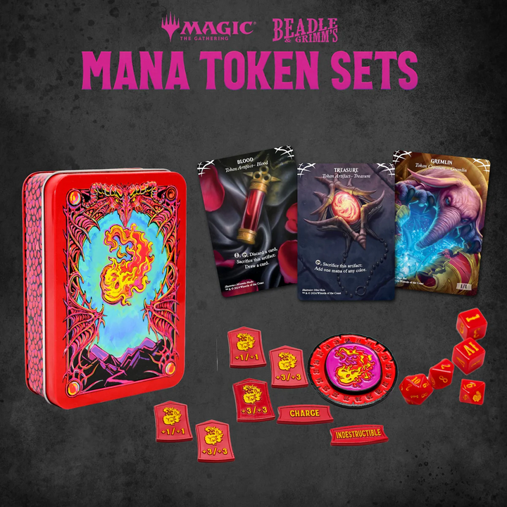 MTG: Red Mana Metal Token Set - Beadle & Grimm's