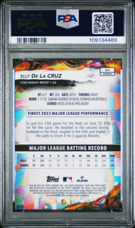2024 Topps Finest Baseball - Elly De La Cruz 64 - Blue Checkerboard /99- PSA 9
