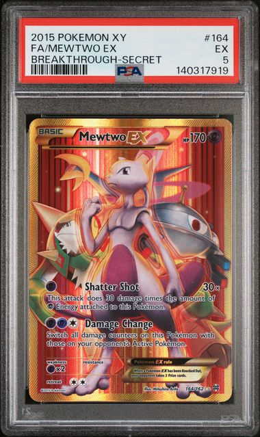 Mewtwo EX 164/162 Breakthrough - 2015 Pokemon - PSA 5