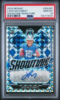 2024 Panini Mosaic Football - Ladd McConkey SSLMY - Showtime Signature - PSA 10