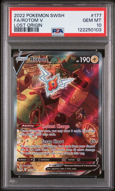 Rotom V 177/196 - Lost Origin - 2022 Pokemon - PSA 10