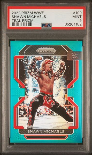 2022 Panini Prizm WWE - Shawn Michaels 199 - Teal /49 - PSA 9