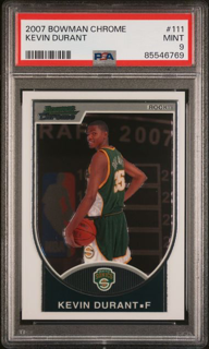 2007 Topps Bowman Chrome Basketball - Kevin Durant 111 - /2999 - PSA 9