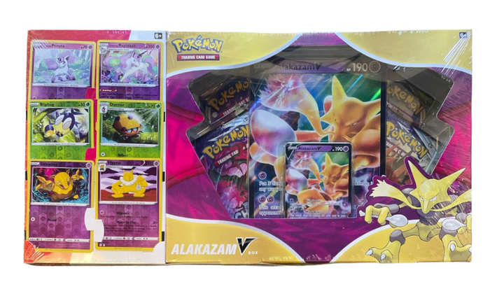 Pokemon V Collection Box - 6 Promo Cards - 4 Booster Packs (Alakazam)