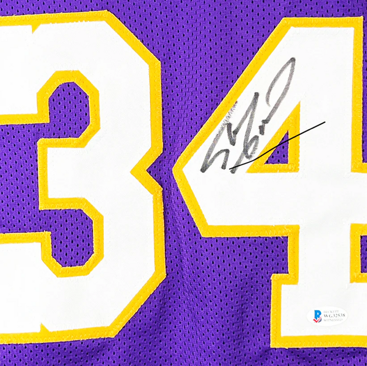 Shaquille O'Neal Signed Los Angeles Purple Basketball Jersey (Beckett)