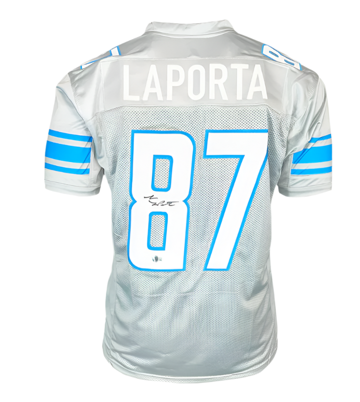 Sam LaPorta Signed Detroit Grey Football Jersey (Beckett)