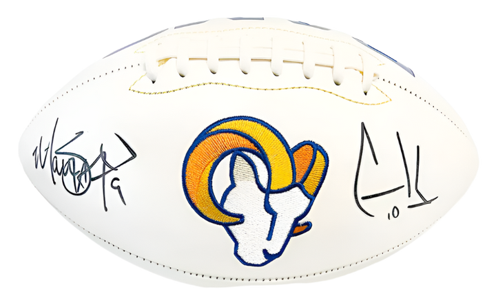 Matthew Stafford and Cooper Kupp Signed Los Angeles Rams Official NFL Team Logo Football (Fanatics)