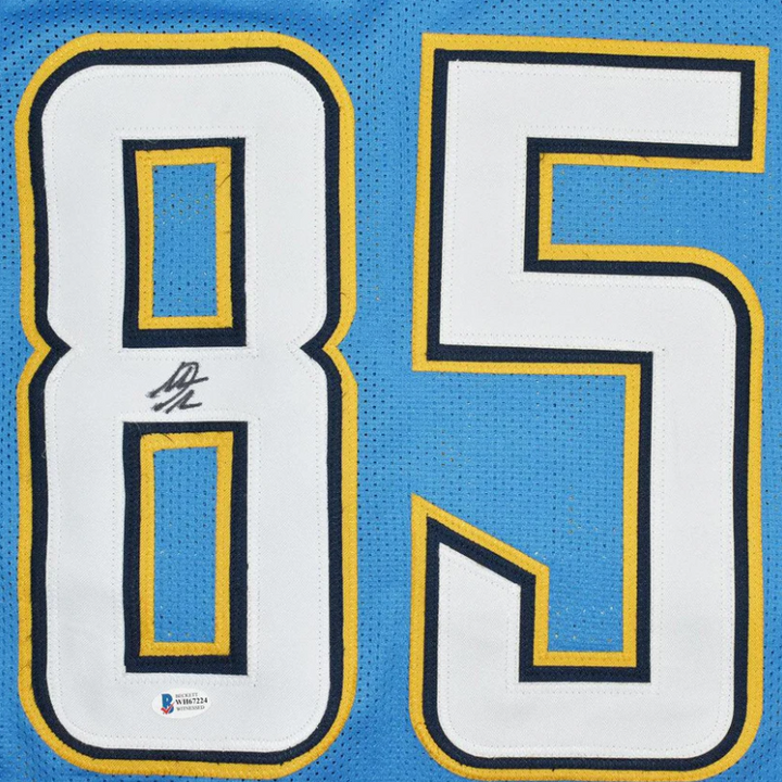 Antonio Gates Signed San Diego Light Blue Football Jersey (Beckett)