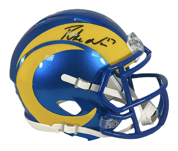 Puka Nacua Signed Los Angeles Rams Speed Mini Football Helmet (Fanatics)