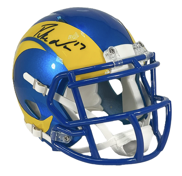 Puka Nacua Signed Los Angeles Rams Speed Mini Football Helmet (Fanatics)