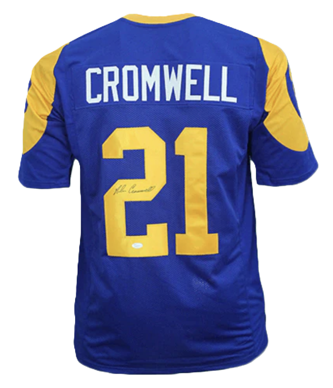 Nolan Cromwell Rams Autographed Football Jersey Royal Blue (JSA)