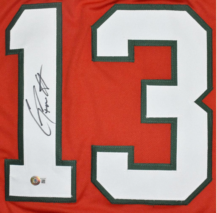 Gino Torretta Signed Miami College Orange Football Jersey (Beckett)