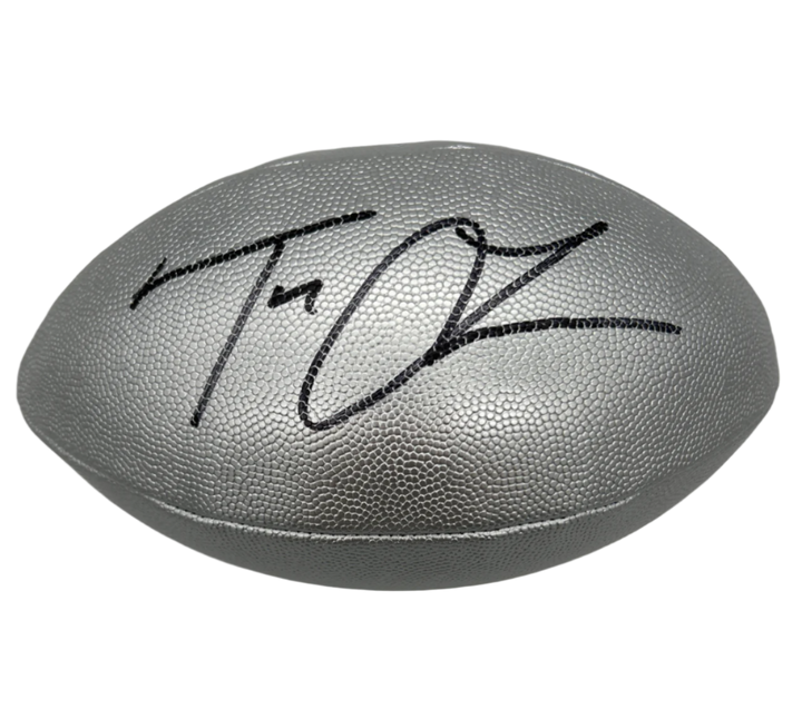 Trevor Lawrence Autographed Silver NFL "The Duke" Wilson Football (Fanatics) With Acrylic Case