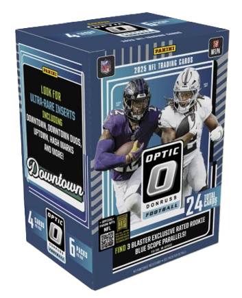 2025 Panini Donruss Optic Football 6-Pack Blaster Box (Blue Scope Parallels)