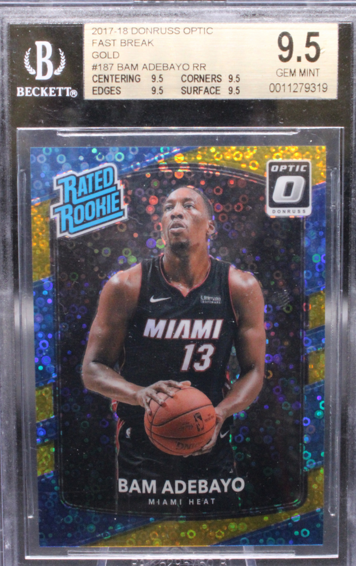 2017 Panini Donruss Optic Basketball - Bam Adebayo 187 - Fast Break Gold /10 - BGS 9.5