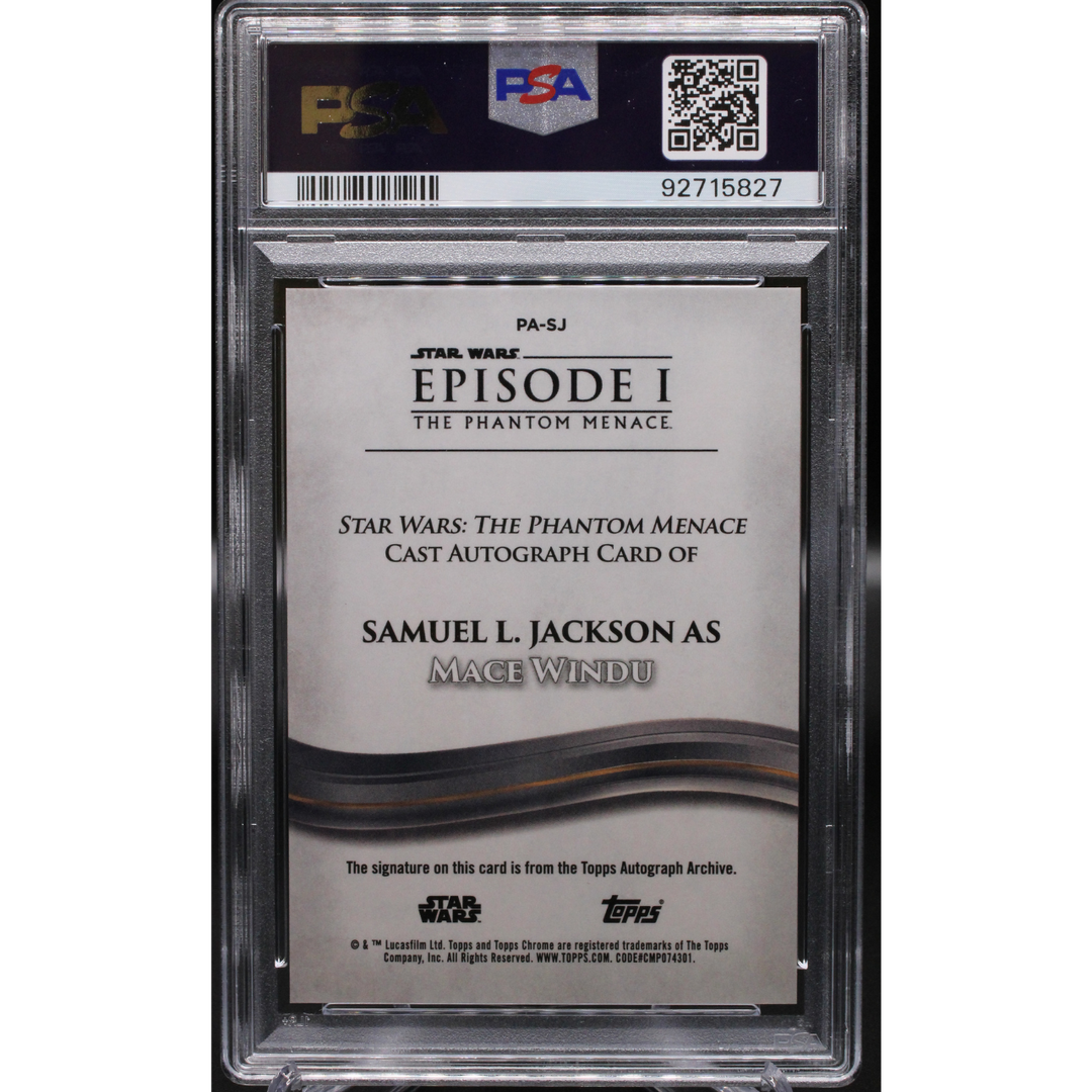 2024 Phantom Menace Sapphire Edition - Mace Windu / Samuel L Jackson PA-SJ - Sapphire Cast Auto - PSA 10