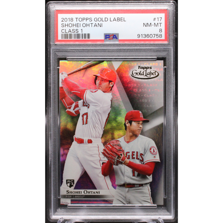 2018 Topps Gold Label - Shohei Ohtani 17 - Class 1 - PSA 8