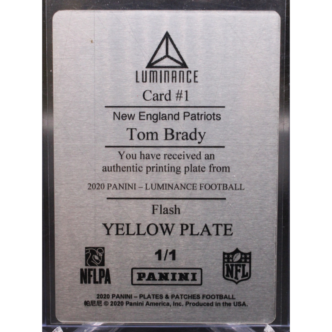 2020 Panini Luminance Football - Tom Brady 1 - 1/1 Printing Plate