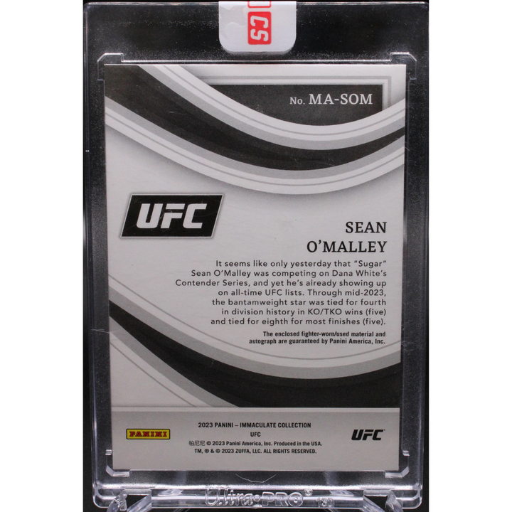 2022 Panini Immaculate UFC - Sean O'Malley MA-SOM - Green Mem Auto /5