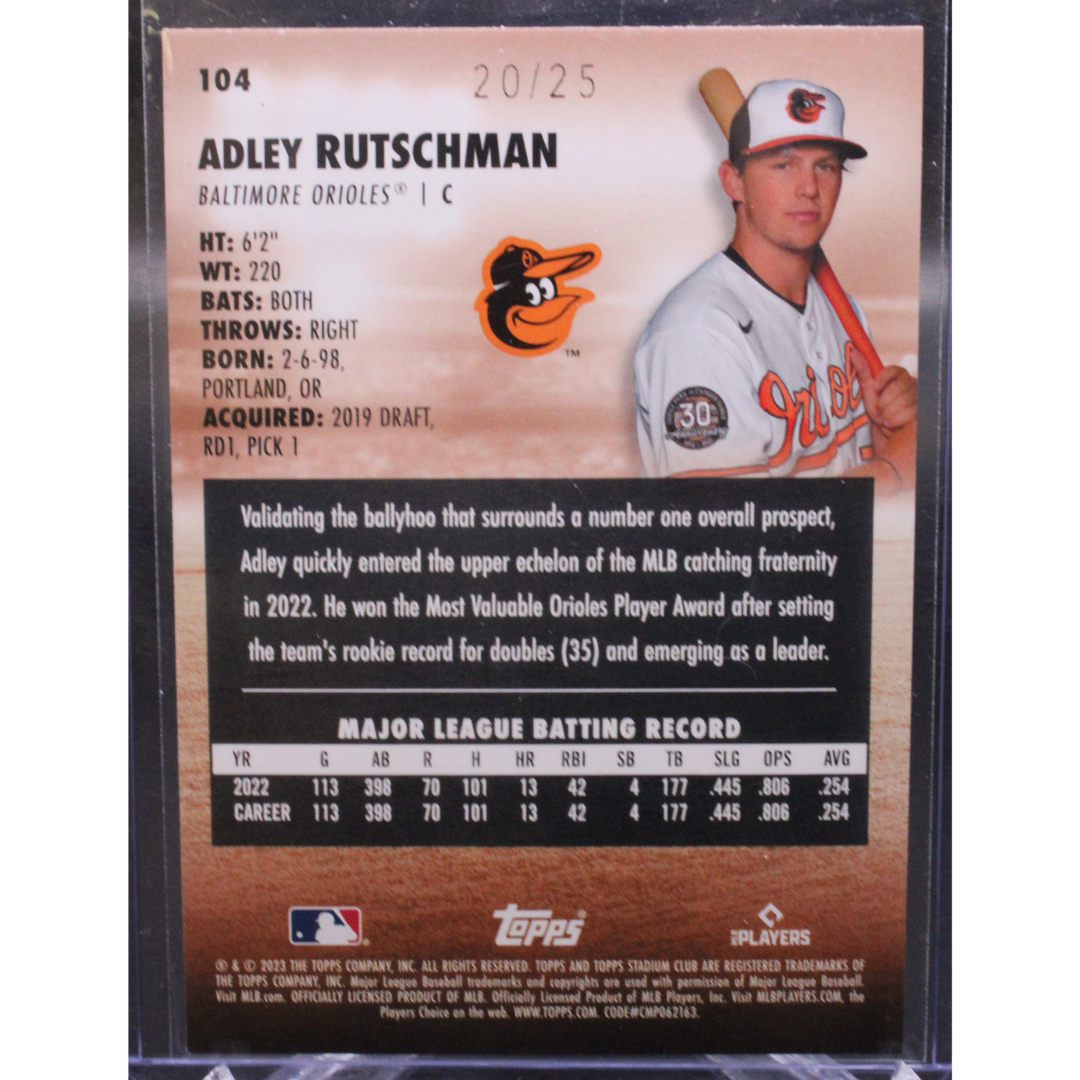 2023 Topps Stadium Club Baseball - Adley Rutschman 104 - SP /25