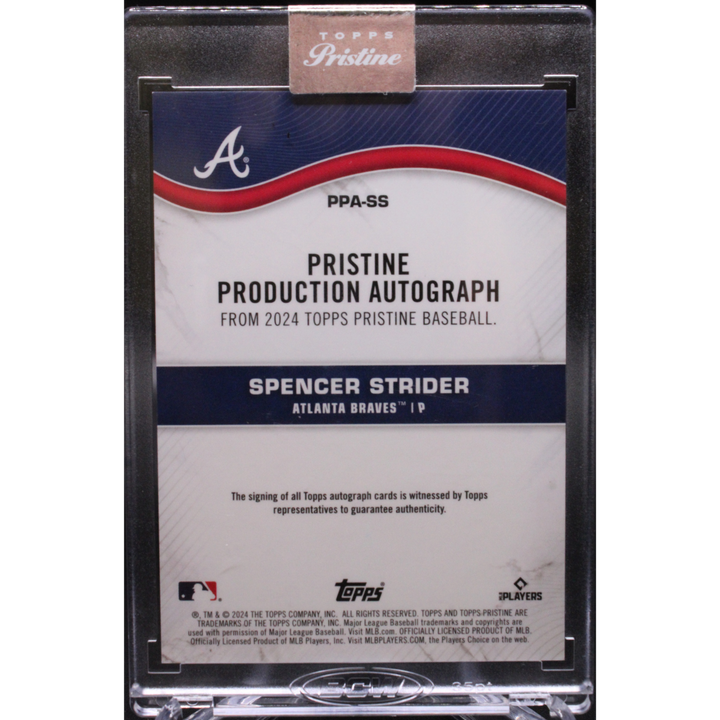 2024 Topps Pristine Baseball - Spencer Strider PPA-SS - Production Auto /99