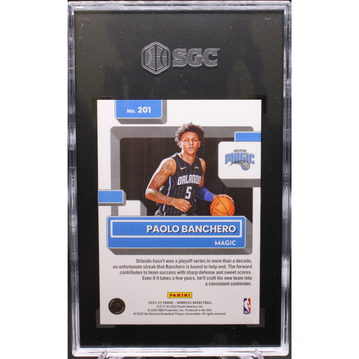 2022 Panini Donruss - Paolo Banchero 201 - Holo Red Laser /99 - SGC 9