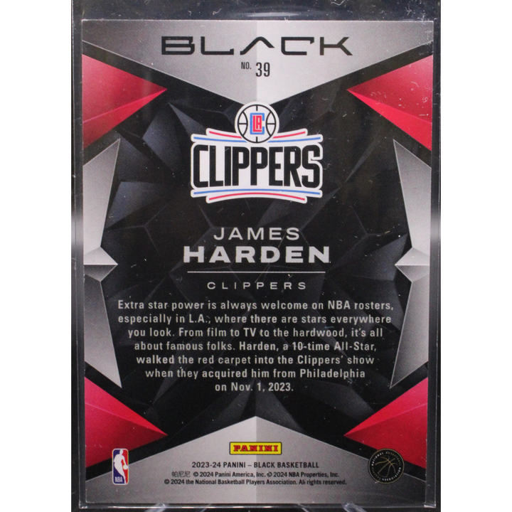 2023 Panini Black Basketball - James Harden 39 - quartz /8