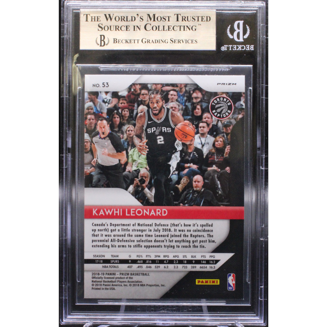 2018 Panini Prizm Basketball - Kawhi Leonard 53 - White Sparkle - BGS 9.5