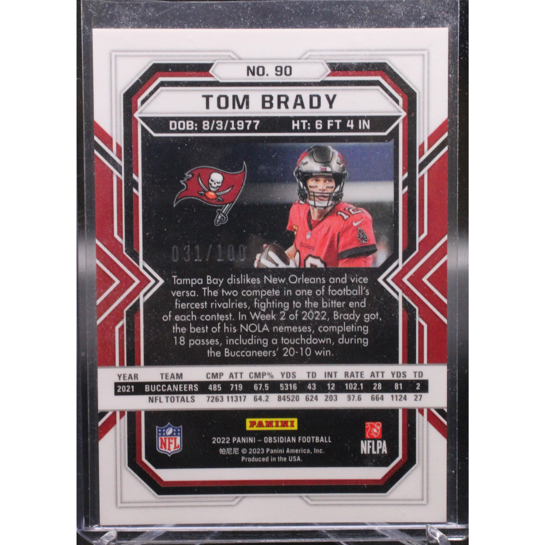 2022 Panini Obsidian - Tom Brady 90 - Etch Purple /100