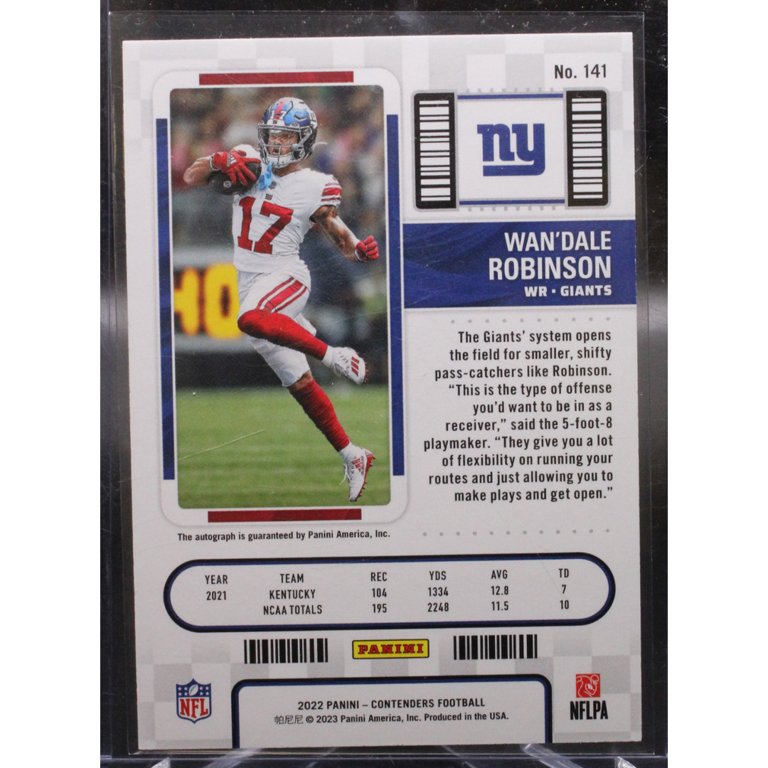 2022 Panini Contenders Football - Wandale Robinson 141 - Rookie Ticket Auto Cracked Ice /22